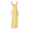 2025 Summer Fashion Women's European & American Style Backless High Slit Evening Dress