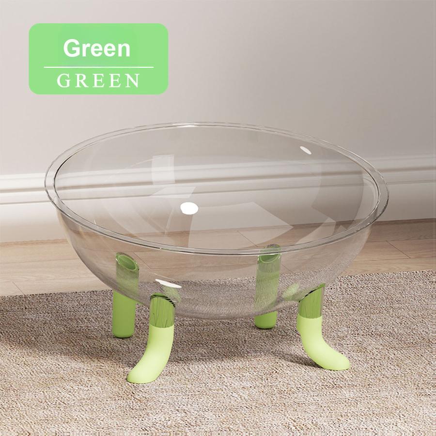 Large Cat Cave Space Capsule Pet House Summer All Seasons Universal Transparent Acrylic Rotating Base Cat Toy Pet Supplies