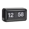 Retro Cat's Eye Flip Clock - Pure Black/White, Transparent Carving Design for Desk or Living Room