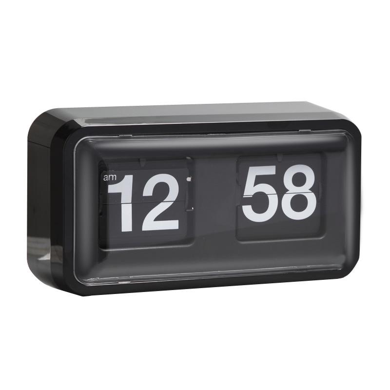 

Retro Cat s Eye Flip Clock - Pure Black/White, Transparent Carving Design for Desk or Living Room чёрный
