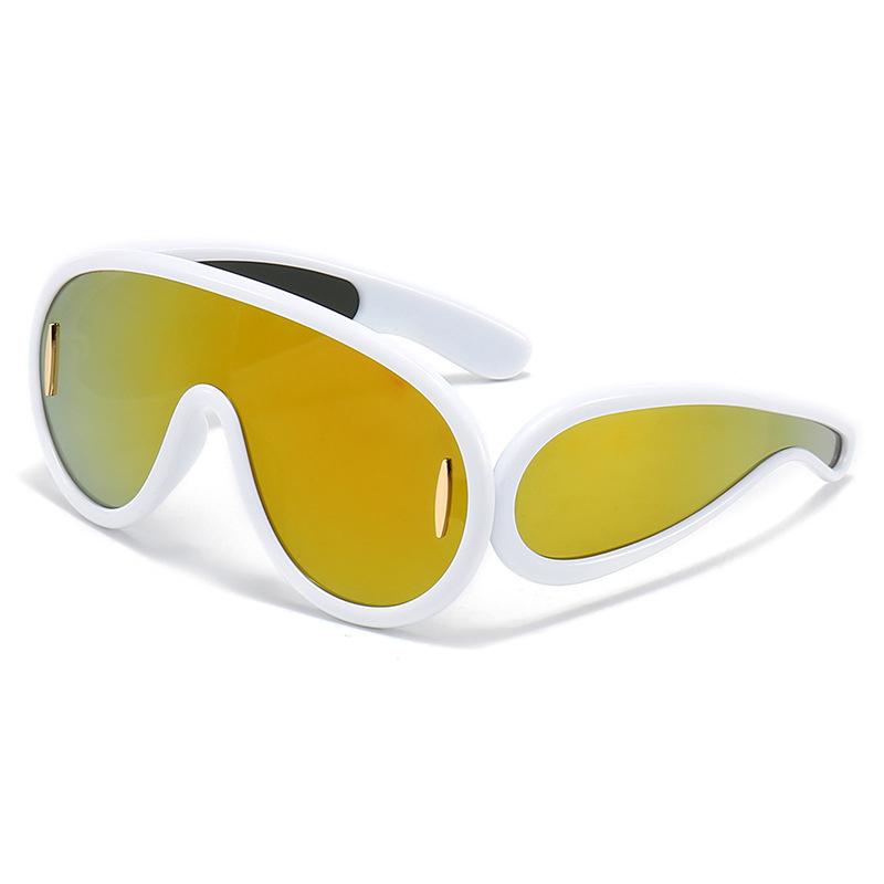 Y2K Vintage Oversized Pilot Sunglasses UV400 Fashion Mirror Shades Trendy Punk Cool Sun Glasses For Women Men