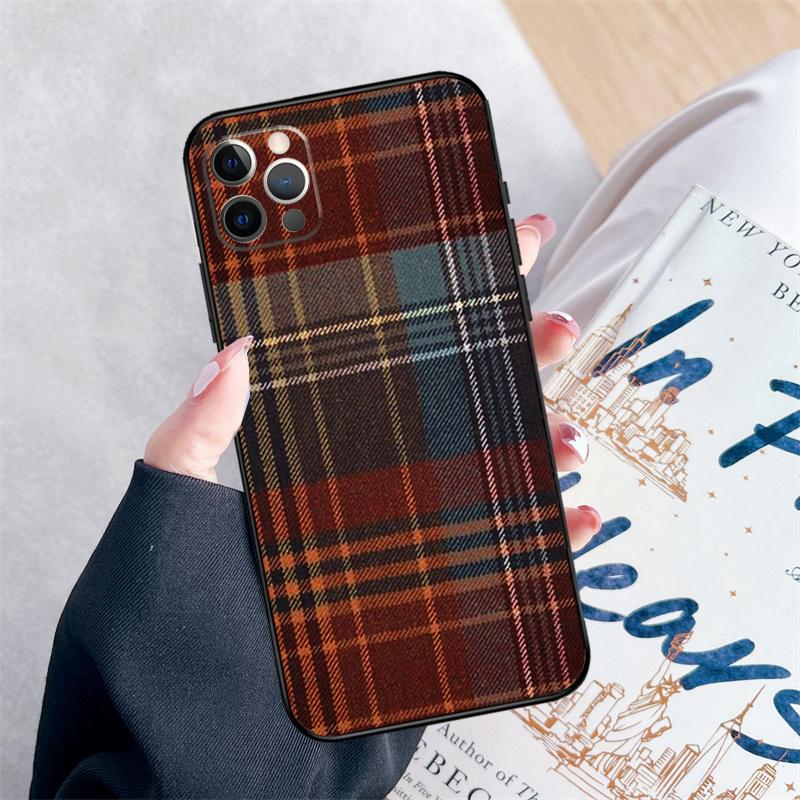 Scottish Plaid Warm Plaid Phone Case For iPhone 14 15 16 Pro Max 12 13 Mini 11 Pro Max XR 15 16 Plus 16e Cover Coque