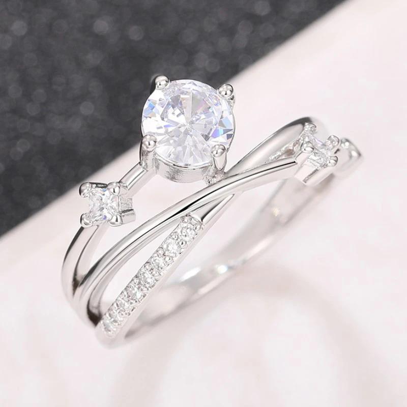 

2026 New Twist Design Fancy Women Finger Rings with Shiny Cubic Zirconia Exquisite Engage Wedding Accessories Fashion Zircon 6