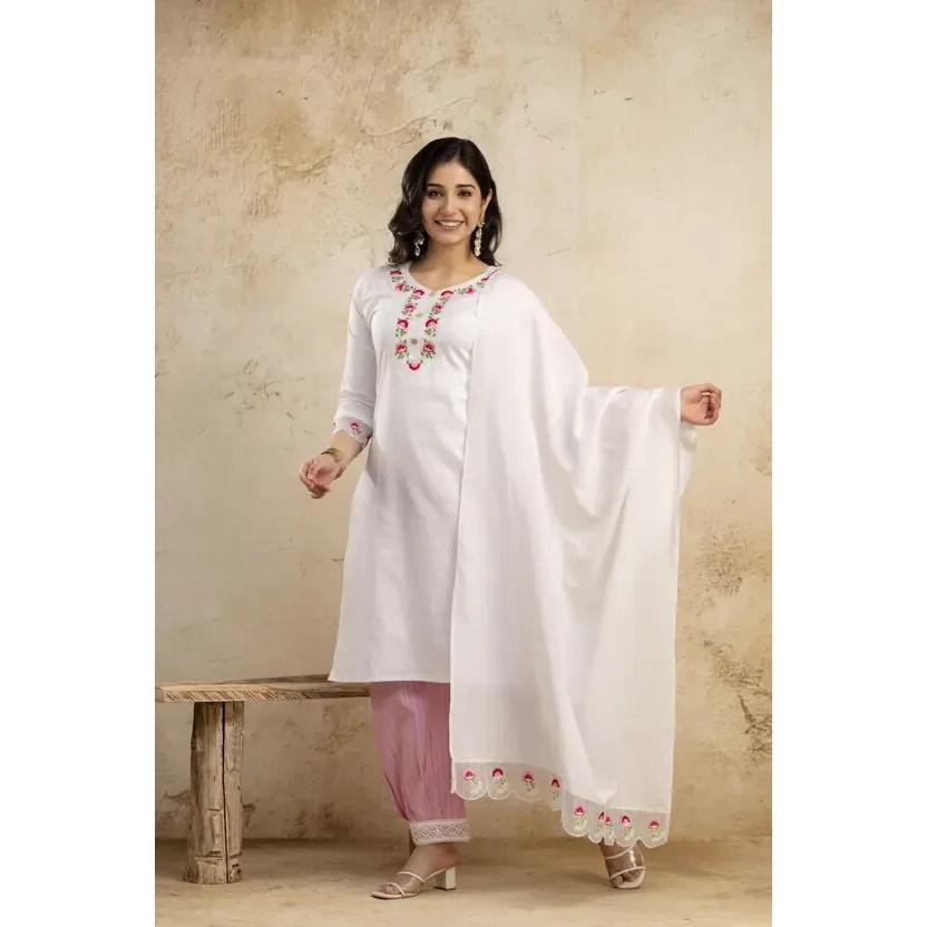 Indian Designer Kurta Pant Dupatta Set Women Bollywood Top Tunic Kurti Dress VSO-1699 c