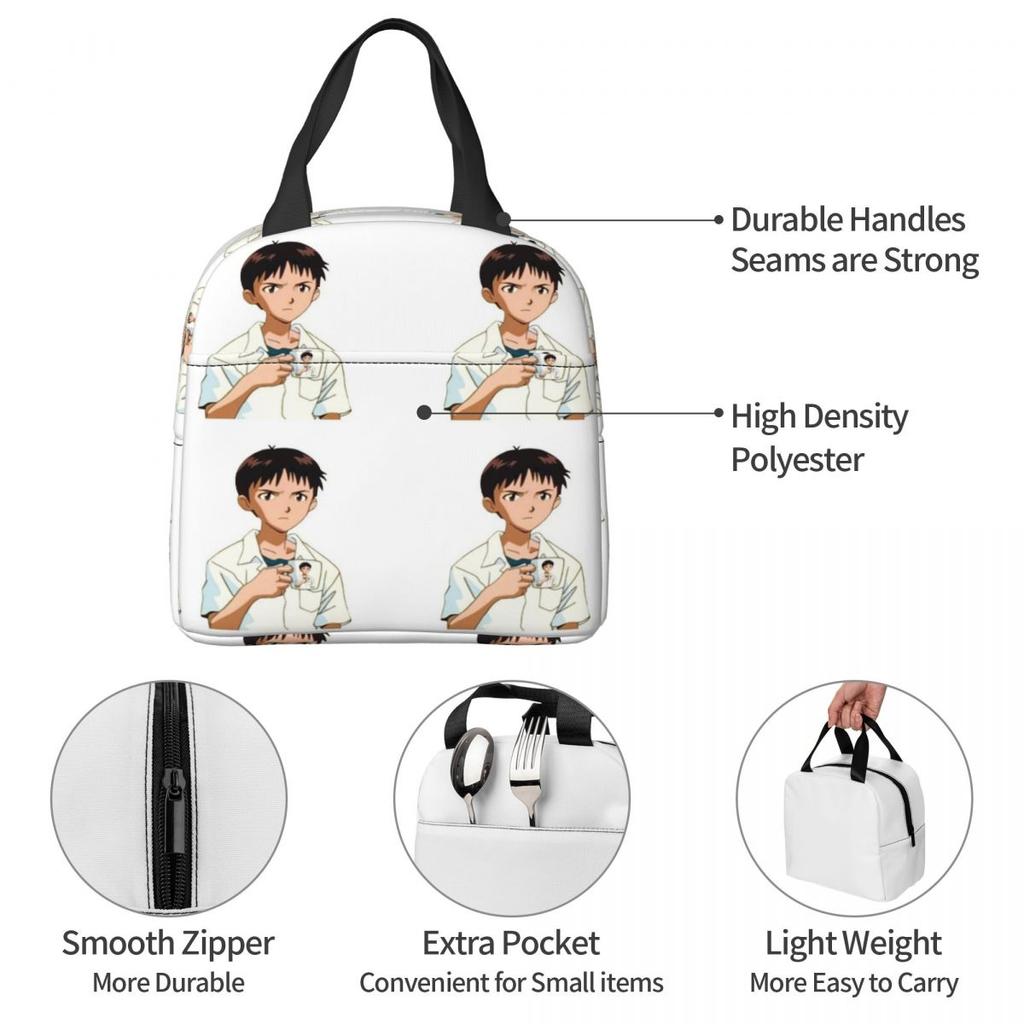 Cup Of Shinji Insulated Lunch Bag for Kids School Cooler Thermal Food Box Tote Portable Lunch Boxes Container