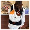 Plush Cat Backpack For Girls With Zipper Closure And Cell Phone Pocket
