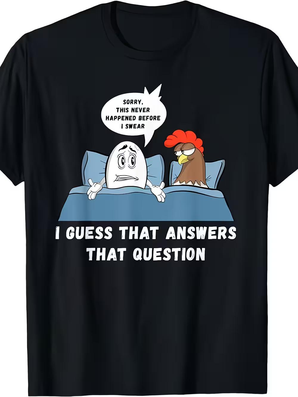 Men s & Unisex Funny Chicken and Egg T-Shirt - Vintage Humor  Which Came First?  Tee with Egg & Chick Design L