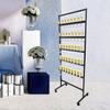 5-Tier Rotating Champagne Tower Display Stand, Sturdy Steel Frame & Smooth Swivel Casters, Easy Assembly Space-Saving Bar Decor