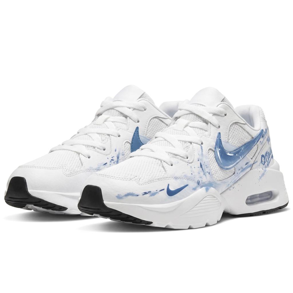 Nike Air Max Fusion Abrasion Resistant Low Top Air Casual City Commuting Running Shoes Men's White Blue CJ1670-102(Team1892-QD)