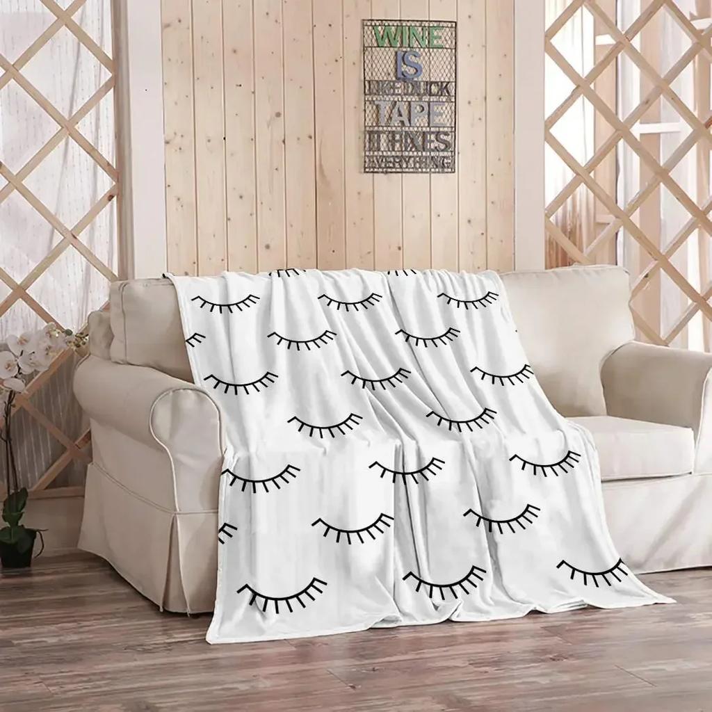 Lashes Mascara Blanket Super Soft Flannel Blanket Comfy Cozy Throw Blanket Couch Lightweight Blankets for Living Room Bedroom