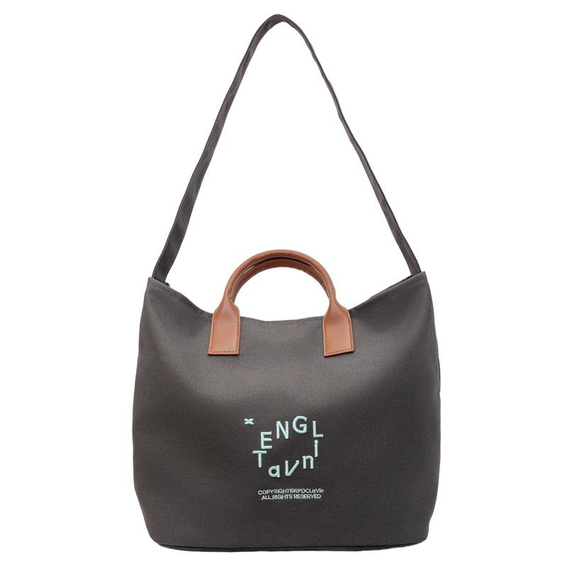 Canvas Bag Women's Large-capacity New Summer Versatile Casual Shoulder Messenger Bag College Student Tote Bag