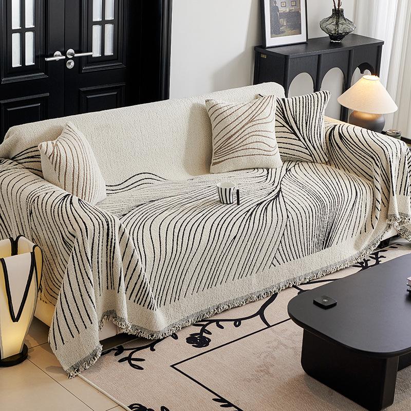 Fabric Wool Yarn Strip Sofa Towel Four Seasons Universal Nordic Non-Slip Sofa Cover One-Piece Cover Baby Sling