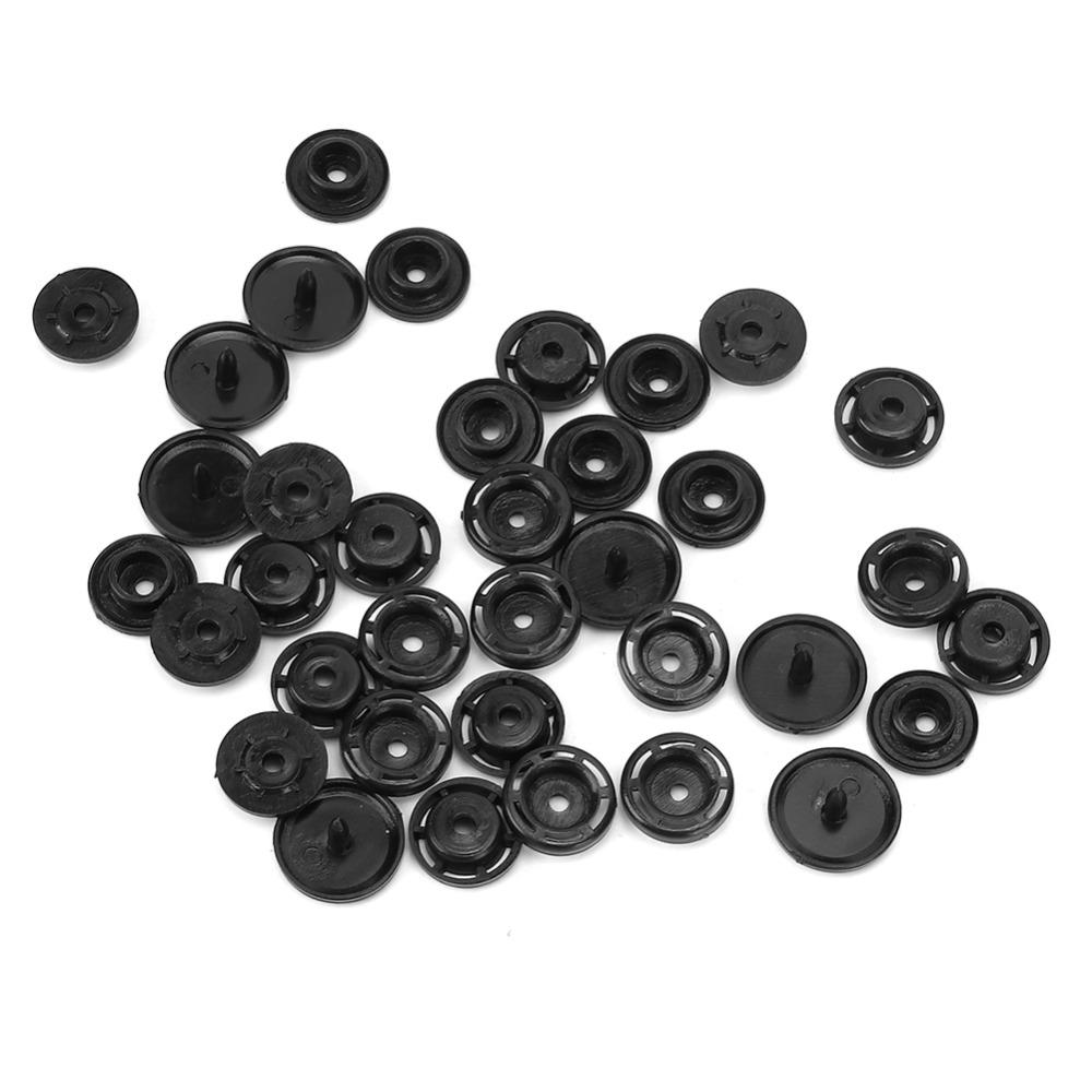 100sets Black White Resin Snap Buttons Punch Poppers Glossy Snap Button For Clothing Sewing