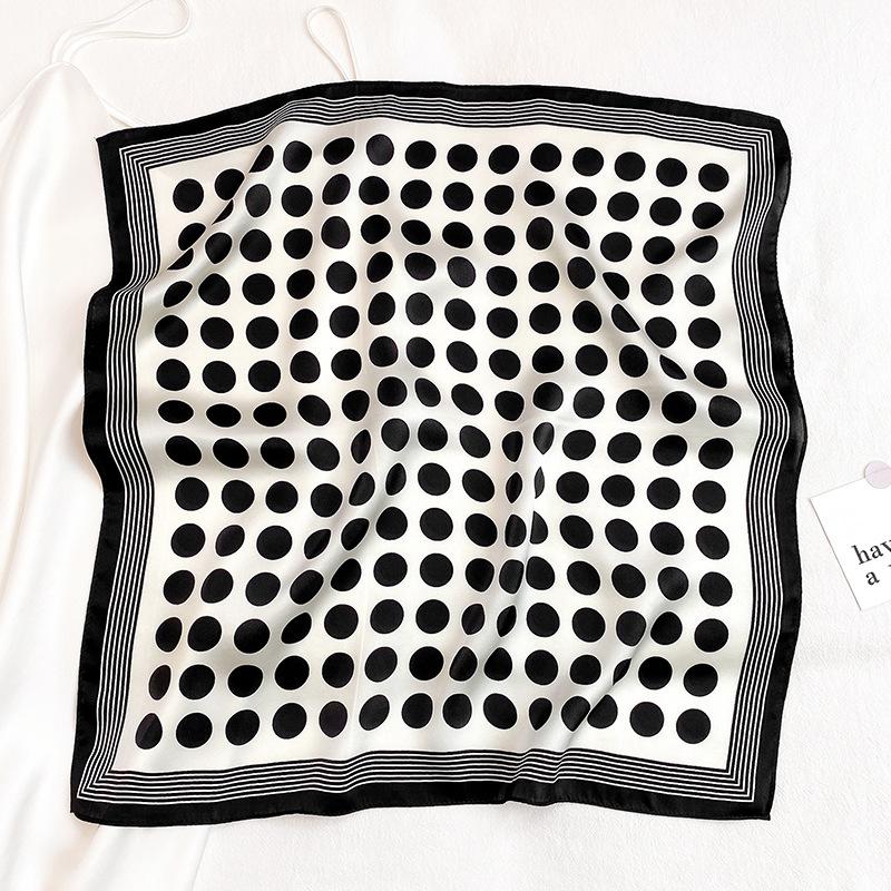 

Meier 2022 new korean fashion polka dot silk scarf - stylish and chic women s silk scarf, professional neckerchief 53*53CM