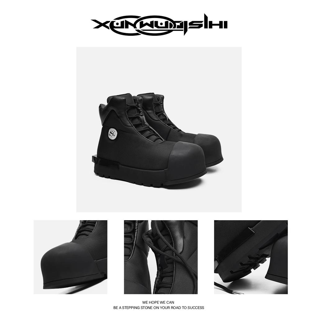 High-top men's autumn and winter new trendy shoes trendy brand Martin boots advanced sense versatile couple shoes platform big head shoes