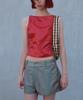 Keomingobeueiji (W) Boat Neck Top Tomato