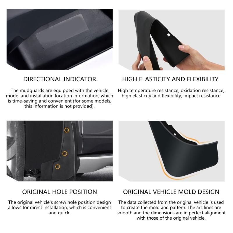 Heavy Duty Splash Guards Weatherproof Construction Automotive Wheel Mudguards Enhances Wheel Coverage for