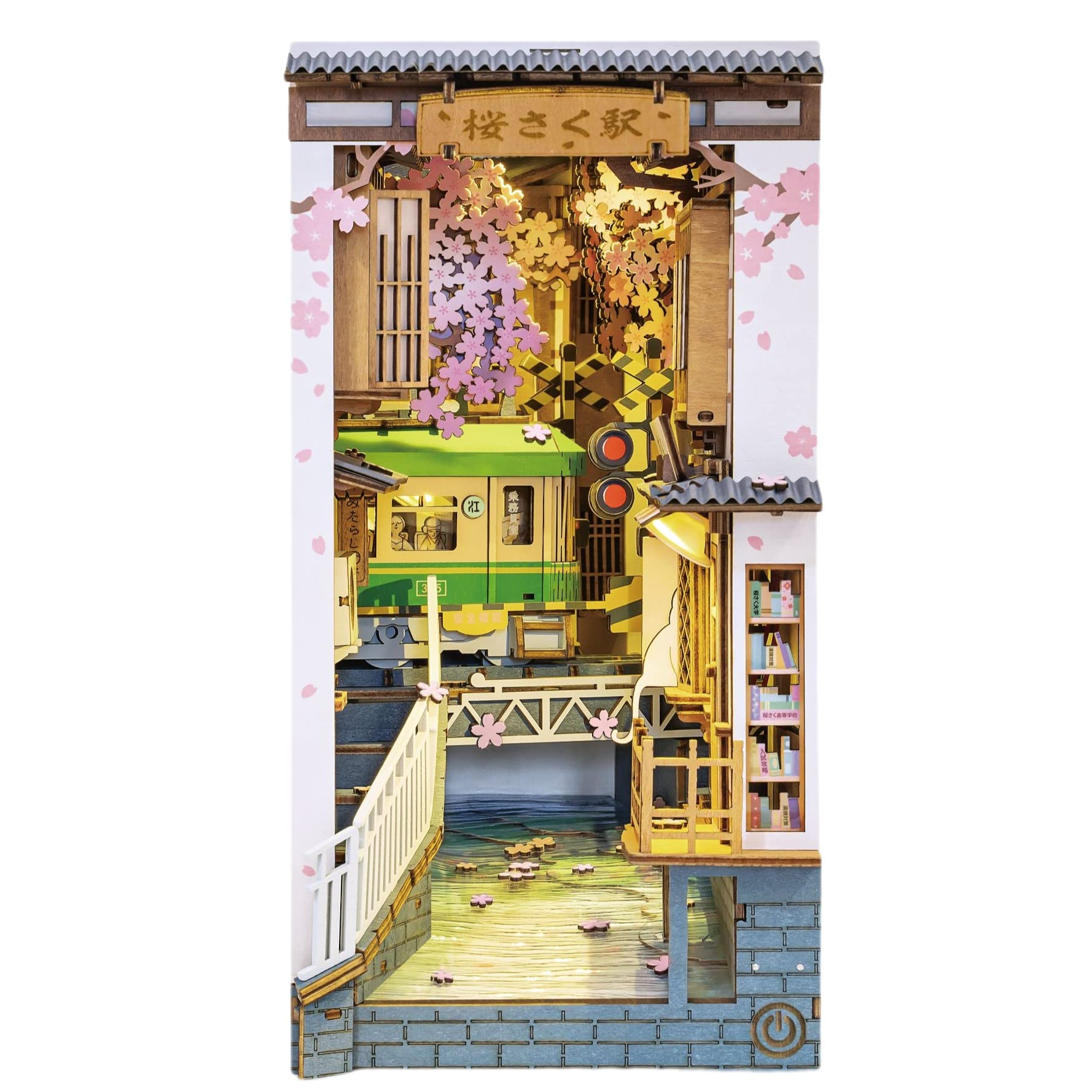 

Tsukurundesu® 3D Wooden Puzzle Book Nook Series (Sakurasaku Station) with Japanese Instructions