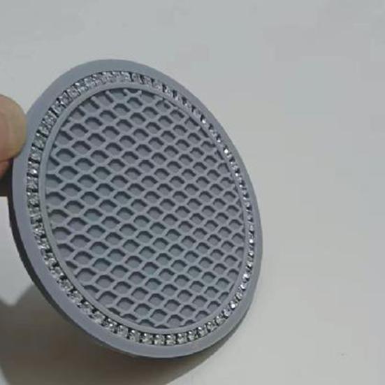 Car Cup Coasters Sparkling Rhinestone Cup Insert Coasters Non-Slip Silicone Drink Holder