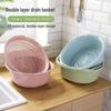 Cesto Lavaggio e Scolatura in Plastica a Doppio Strato Grande - Bacinella Multifunzionale per Frutta e Cucina