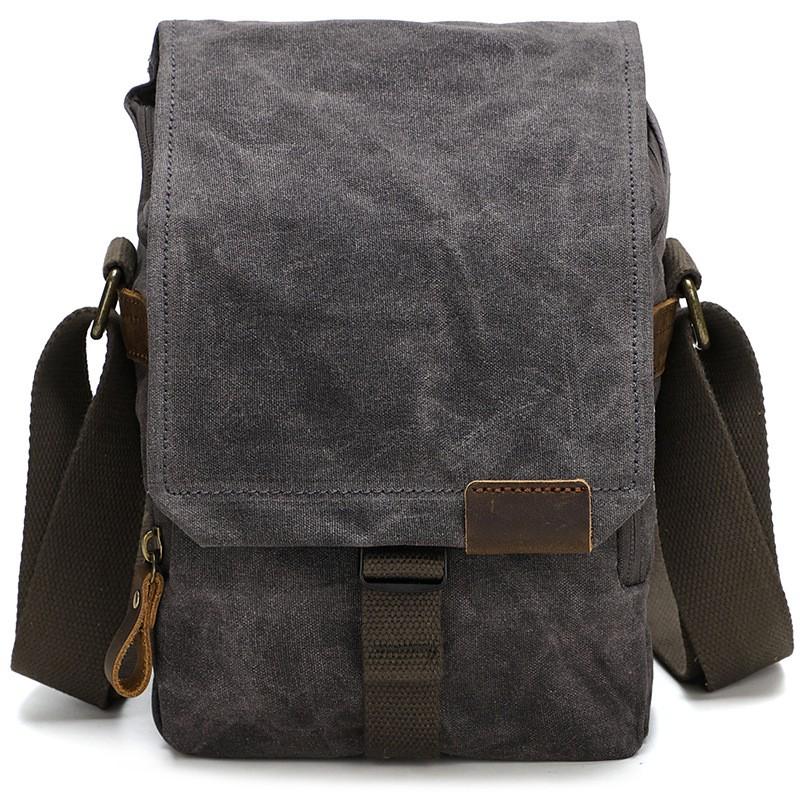 Canvas Shoulder Camera Bag Mirrorless DSLR Instant Waterproof Wear-Resistant Crossbody Neutral Style