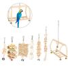 7PCS/Pack Parrot Toy Set Hanging Swing Bells  Wooden Bridge Chewing Parts Supplies