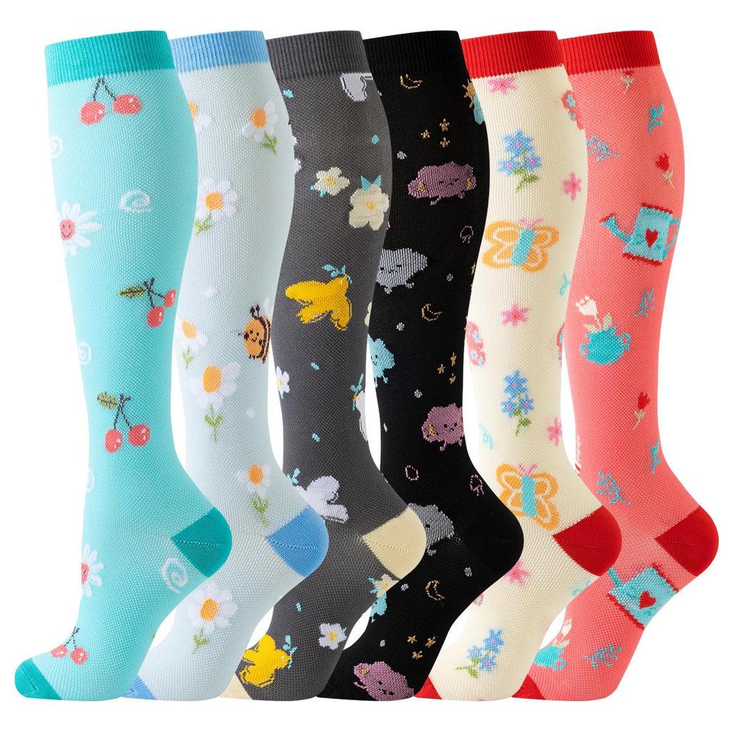 Unisex Cross-Border Compression Socks - Perfect for Sports, Running, Yoga; Knee-High, Calf-Length; Leg Slimming.