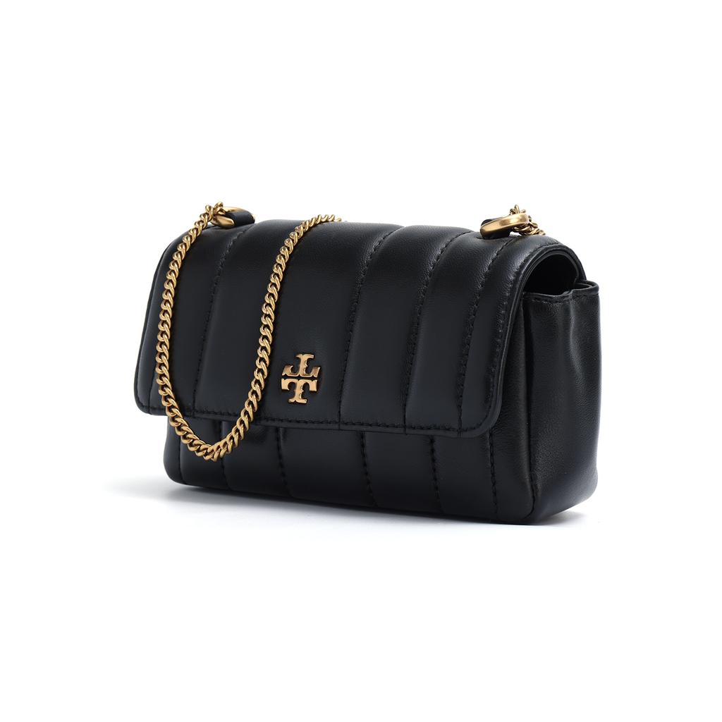 Tory Burch Kira Double T Logo Magnetic Closure Flap Nappa Leather Mini Shoulder Bag Women Shoulder Bag Black 142567-001