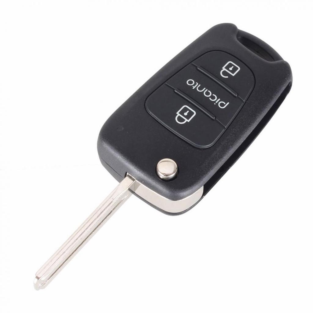 Kia Picanto için 3 Düğme Çevirme Floding Araba Yedek Uzaktan Anahtar Kabuk Fob Kılıfı