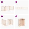 6 Piece Foldable Dog Gate with Door 300 cm Poplar Wood