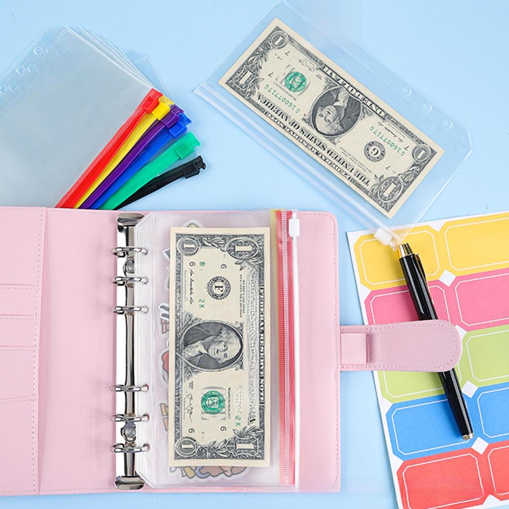 Collection de sacs transparents en PVC: Budget de trésorerie, manuel A6, porte-documents A5, sac à feuilles mobiles B5, livre de cartes de visite.