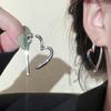 Stylish Heart Shaped Earrings Alloy Material Ear Studs Heart Ear Pendant Trendy Dangle Earring for Fashion Forward Women