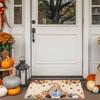 Autumn Thanksgiving Doormat, Harvest Festival Pumpkin Maple Leaf Entrance Rug, Durable Easy-Care Bathroom Mat, Home Decor