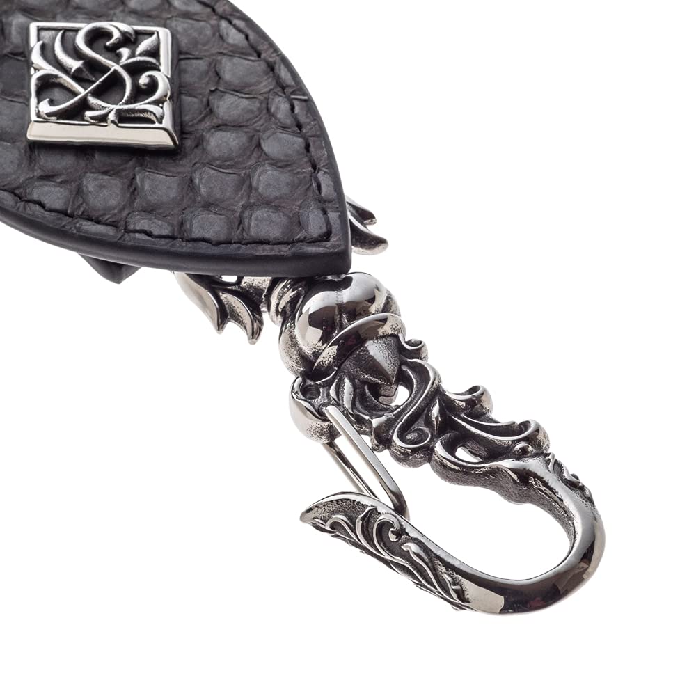 Artemis Classic Karabiner Python Gürtelschlaufe Schlange Marke Schlüssel Rindsleder Edelstahl Zubehör Schlüsselanhänger, Leder, Herren, ACLK0025, Herrenschmuck,