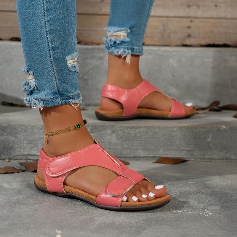 Summer New Low Heel Plus Size Sandals Women Fish Mouth Open Toe Casual Breathable Lightweight Strap Roman Shoes