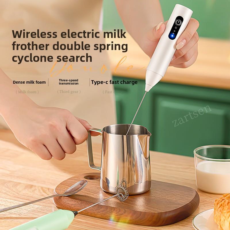 Wireless Milk Frother Electric Type-C Handheld Blender Stainless Steel Mini Coffee Maker Whisk Mixer For Coffee Cappuccino Cream