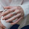 Cellmute PRICKLE COILING RING(WHITE GOLD)