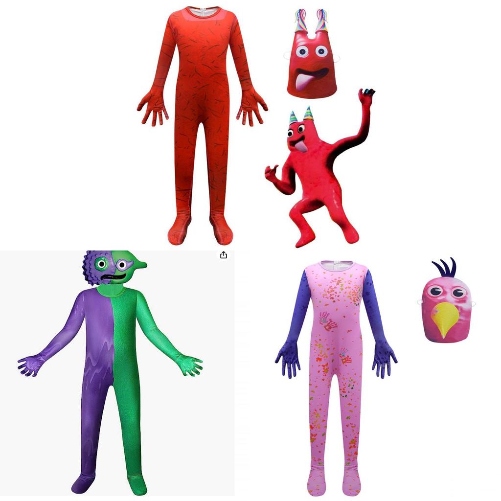 תחפושת קוספליי Roblox Rainbow Friends מבד משי חלב לילדים למסיבות ליל כל הקדושים