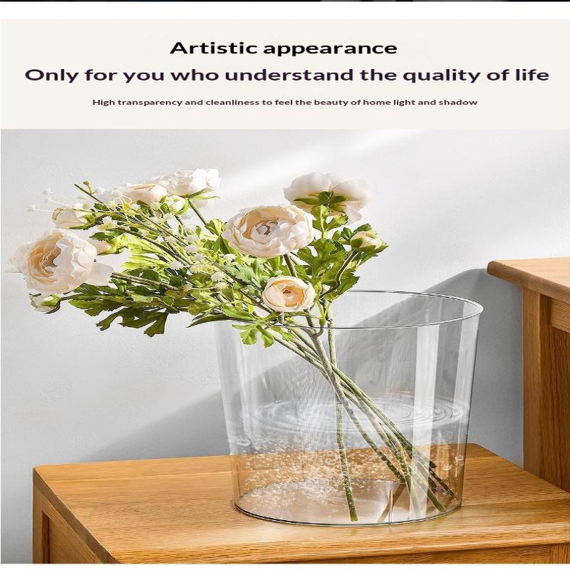 Mini Desktop Aquarium Plastic Imitation Glass Shatterproof Fish Tank Goldfish Green Plants Small Landscape Eco Tank Living Room