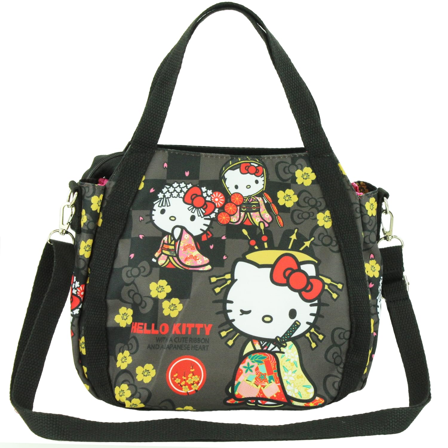 

Yasuda Tsusho Japanese Pattern Series 2WAY Shoulder Bag Hello Kitty Kimono Sanrio Characters Miyabi
