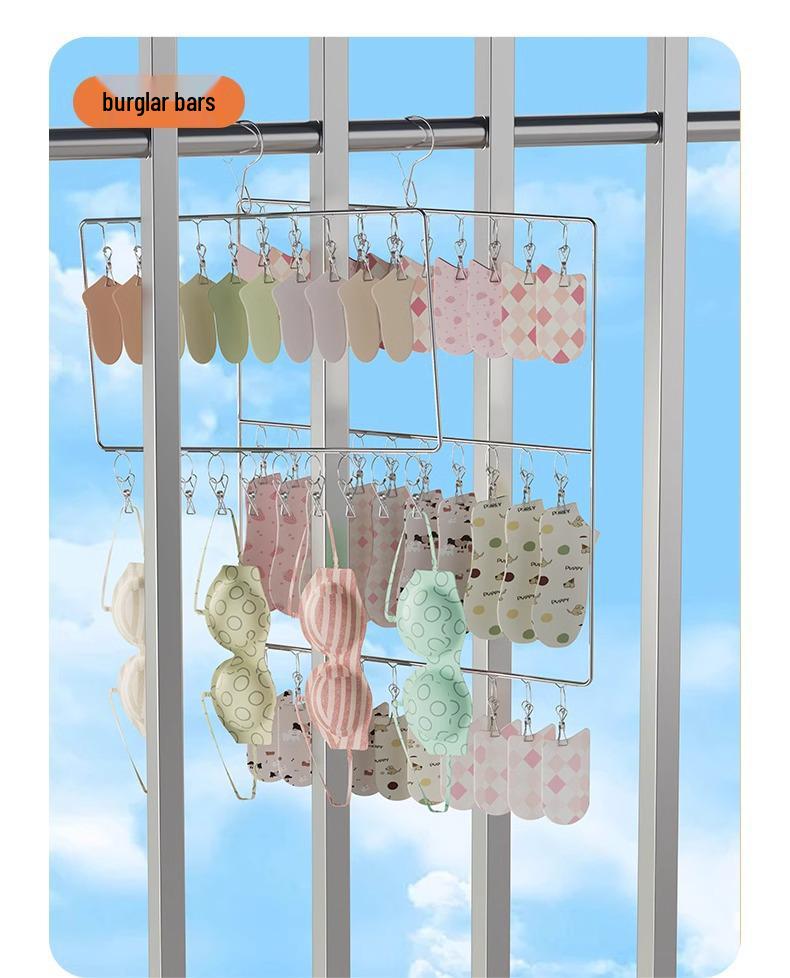 Hanging Hat Organizer Rack with Clips