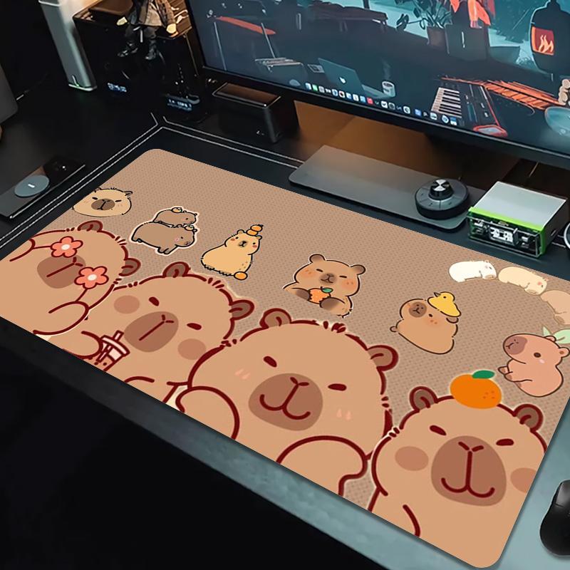 Capybara Cartoon Farbige Mauspads Große Gaming Tischunterlage Rutschfeste Laptop Tablet Große Mauspads XXL Matte Mini PC Spielmatte Mit Verriegeltem Rand