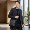 Genuine Leather Men's Trendy Casual Single Shoulder Bag, Small Square Bag, Portable Outdoor Sports Handbag