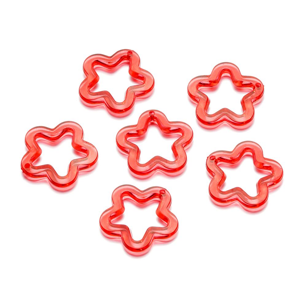 10Pcs/Lot 30*30.5mm Acrylic Transparent Five Pointed Star Pendant for DIY Jewelry Making Bracelet Necklace Charms Accessories