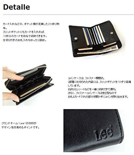 Lee Bifold Vegetable Leather Size M Wallet, [0520266] Red,