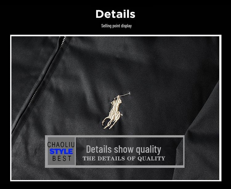 European Winter Lightweight Men's Embroidered Lapel Down Jacket - Trendy Plus Size Warm White Duck Down Coat
