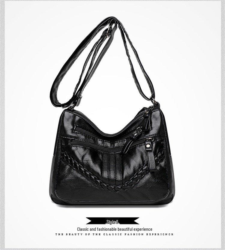 Damen Weiche Leder Schulter Messenger Bag - 2023 Rucksack mit großer Kapazität für Mittelalte und Ältere