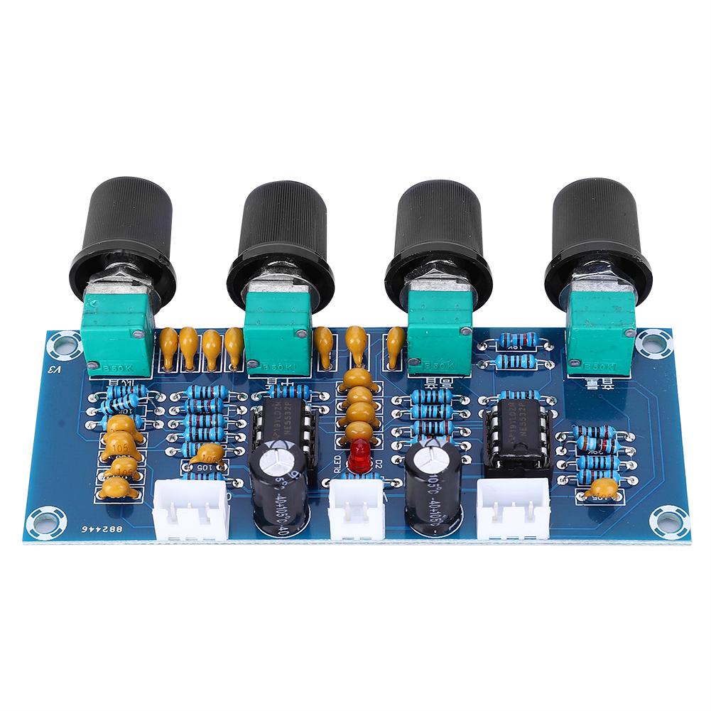 Digitales Leistungsverstärker-Board Vorverstärker-Teile 2 Tonkanäle Höhen Mitten Bass Anpassung