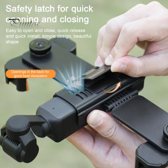 

Двойной складной кронштейн для телефона, кронштейн для прямой трансляции мобильного телефона, складной держатель для камеры для Osmo Pocket чёрный