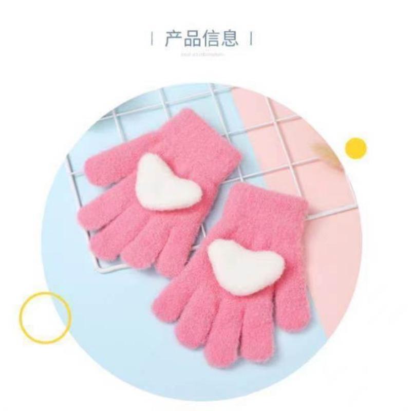 Children's Gloves Men's and Women's Five-finger Gloves Children's Autumn and Winter Warm Full-finger Gloves 2-7 Years Old